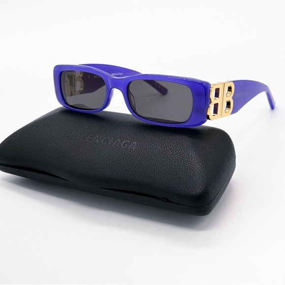 NEW BALENCIAGA BB0096S 004 SQUARE VIOLET GREY UNISEX SUNGLASSES BALENCIAGA - Picture 2 of 14